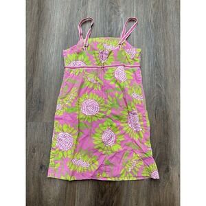 Lilly Pulitzer 14 Pink‎ Green Floral Dress Girls